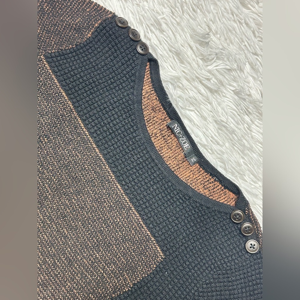 NIC+ZOE Black and Brown Textured Sweater - Picture 8 of 9
